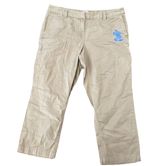 Disney Pants - Disney Parks Authentic Original Embroidered Khaki Capri Pants Size 8 EUC